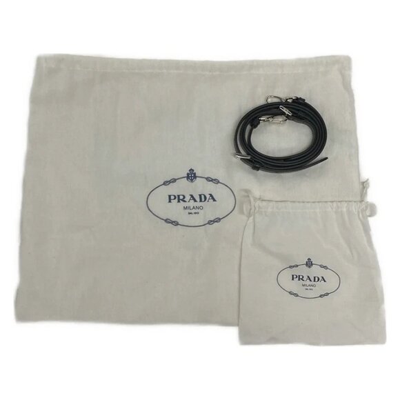 Auth PRADA - 1BA354 Black Nylon Leather Tote Bag - Picture 3 of 16